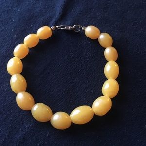 Honey amber bead bracelet